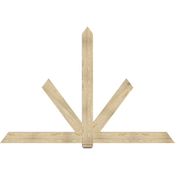 Ekena Millwork Kennewick Rough Sawn Timber Gable Bracket, Douglas Fir, 96"W x 64"H x 2"D x 6"F, 16/12 Pitch GBW096X64X0206KEN00RDF - main